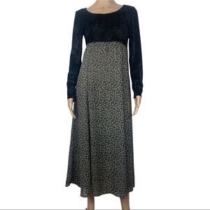 Jonathan Martin Women Maxi Dress Black Gray Sz 7 Long sleeve